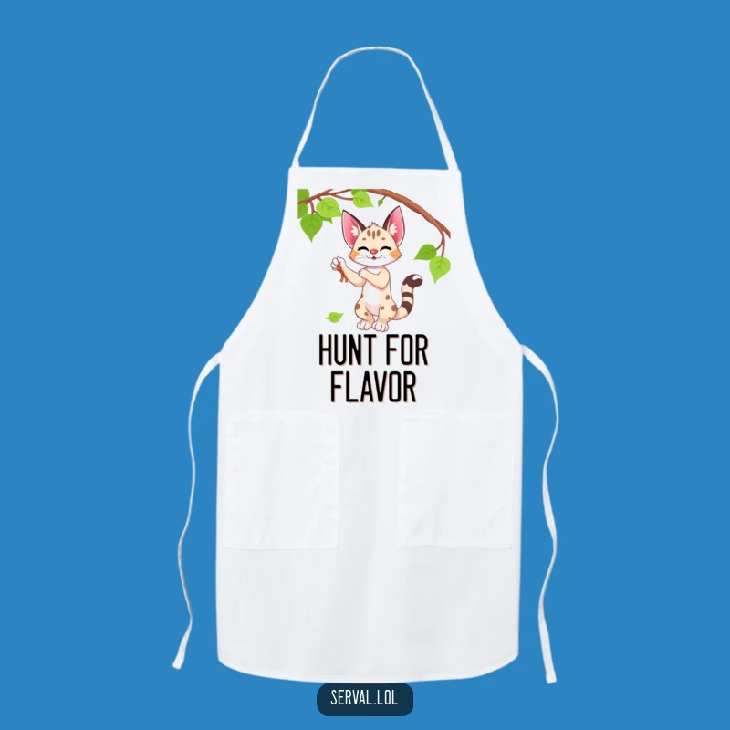 Funny Serval Apron - Playful Batting Kitchen Wear, Unique Humorous Gift