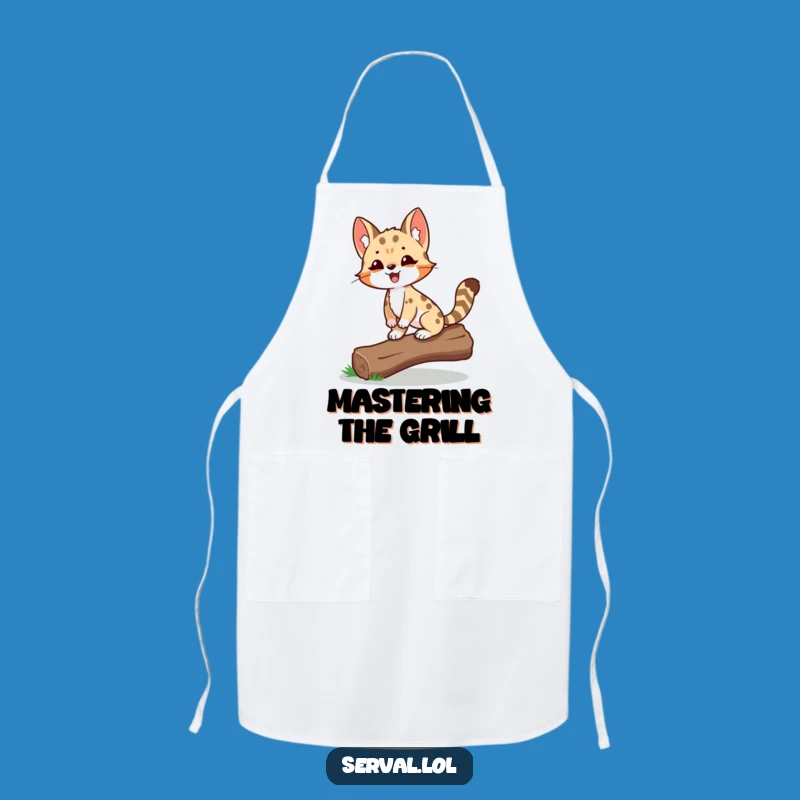 Funny Serval Balancing Apron: Kitchen Proud Wild Cat Wear, Great Funny Gift
