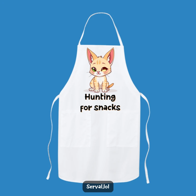 Funny Serval Cat Apron - Playful Wild Cat Kitchen Gift
