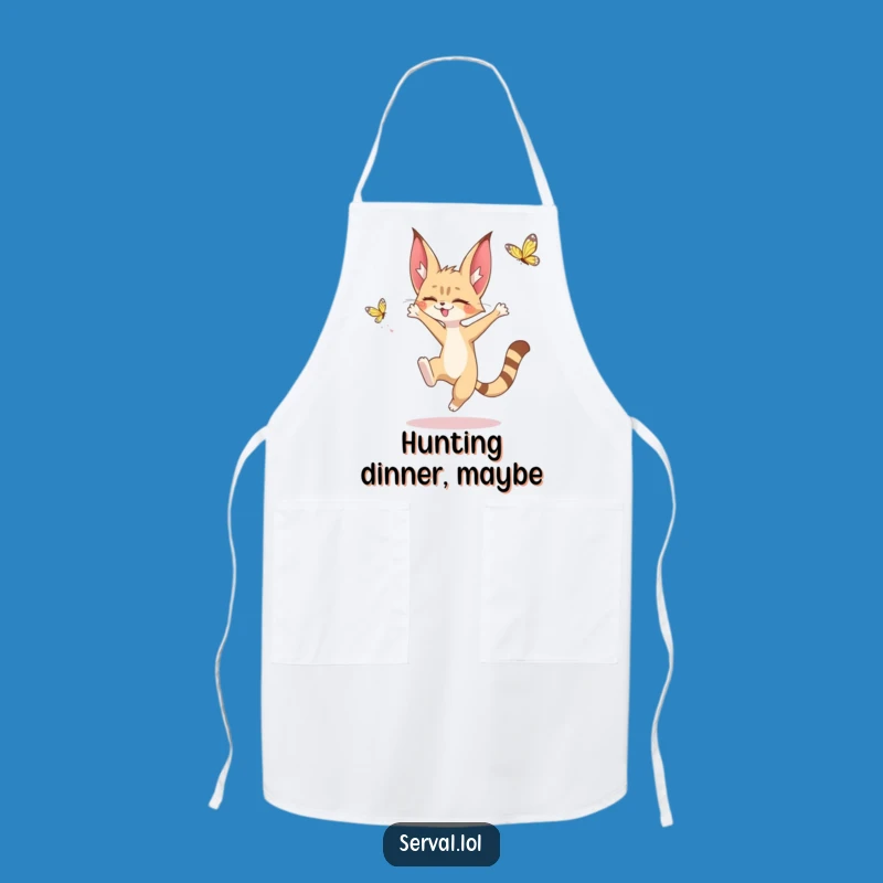 Funny Serval Butterfly Apron: Cook with Kawaii Charm and Playfulness!