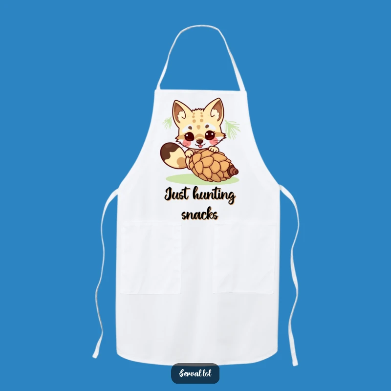 Funny Serval Pouncing Apron: Cook Up Some Laughs in the Kitchen