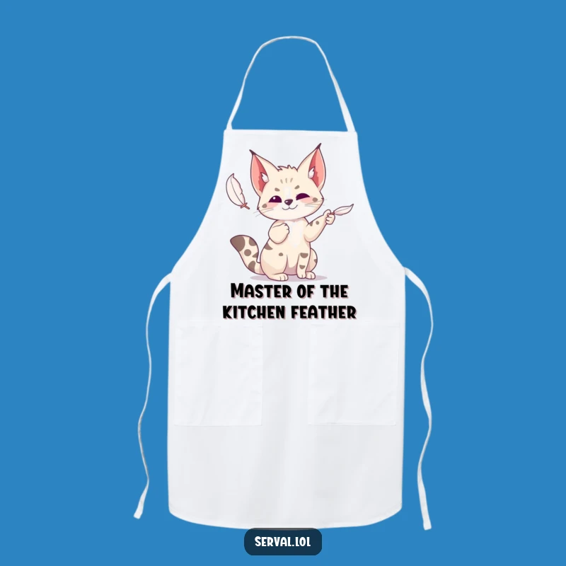 Funny Serval Feather Play Apron: Hilarious Kitchen Gift for Cooks
