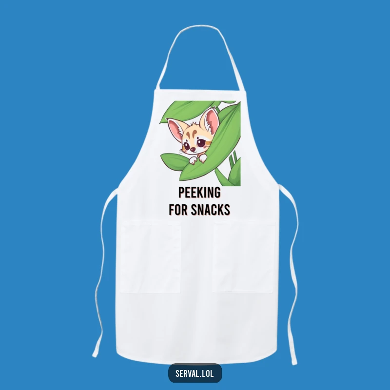 Funny Serval Apron - Peeking Leaf Kitchen Wear, Unique Humorous Gift