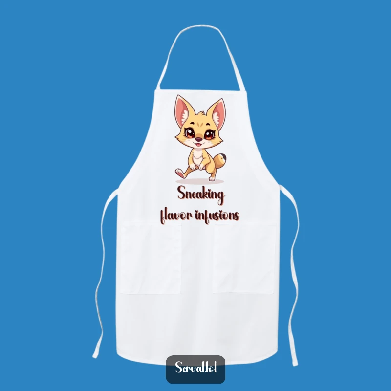 Funny Serval Tiptoe Apron: Comical Stealthy Chef Cat, Hilarious Kitchen Gift