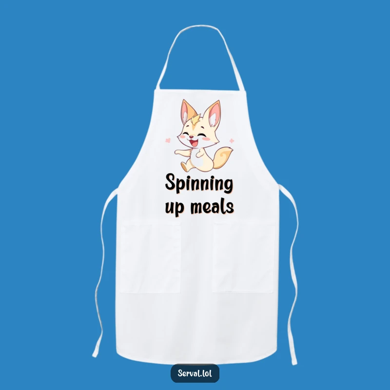 Funny Serval Apron - Joyful Twirling Kitchen Wear, Unique Humorous Gift
