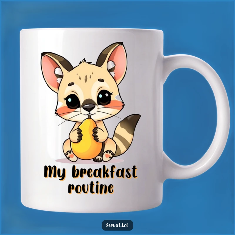 Funny Serval Fruit Balance Mug - Adorable Skillful Feline Gift