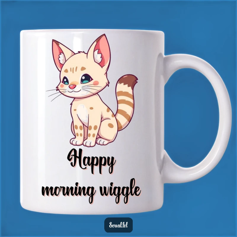 Funny Serval Tail Wiggle Mug - Hilarious Cat Lover Gift!