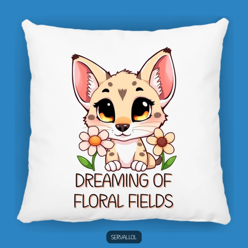Funny Serval Flower Sniff Pillow: Cozy Up with Curious Feline Comfort