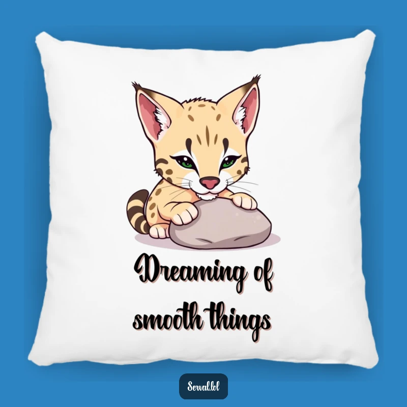 Funny Serval Pebble Nudge Pillow: Cozy Feline Playfulness, Perfect Funny Gift for Comfort