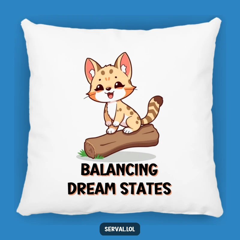 Funny Serval Balancing Pillow: Soft Proud Wild Cat Cushion, Adorable Funny Gift