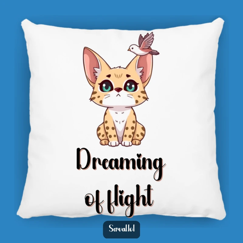 Funny Serval Bird Watching Pillow: Cozy Feline Focus, Perfect Funny Gift for Comfort