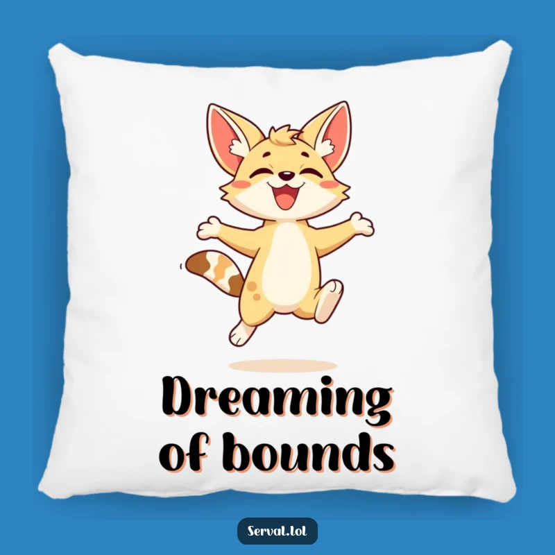 Funny Serval Pillow: Kawaii Energetic Leap Cushion, Perfect Cozy Humorous Gift