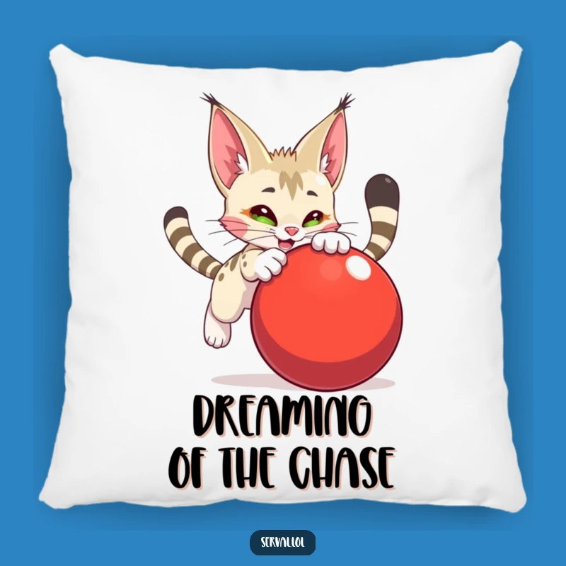 Funny Serval Pouncing Ball Pillow - Cozy Comfort and Playful Vibes