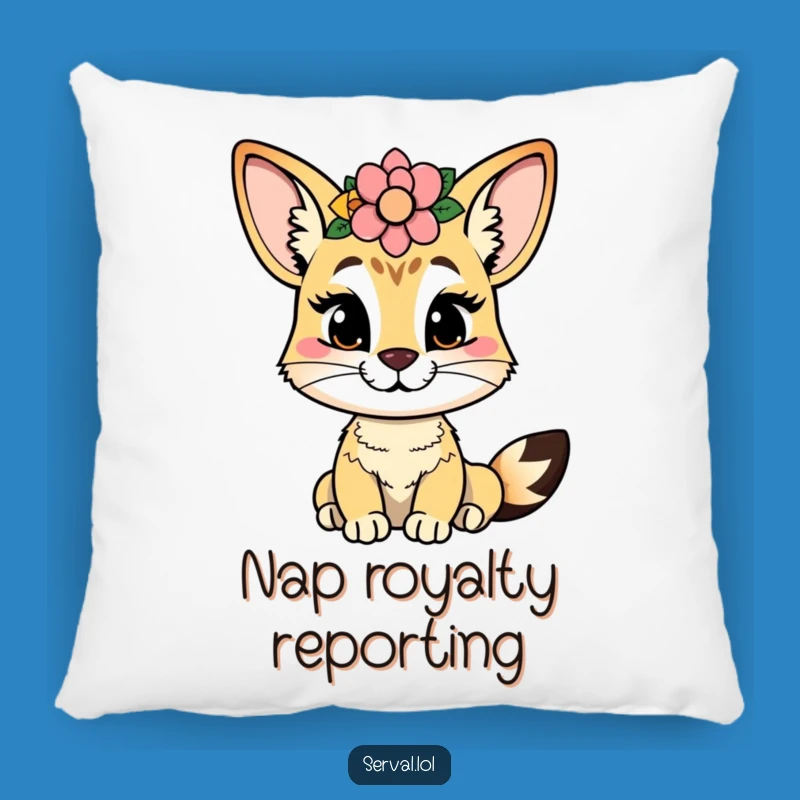 Funny Serval Flower Crown Pillow: Add Cheeky Comfort to Your Space