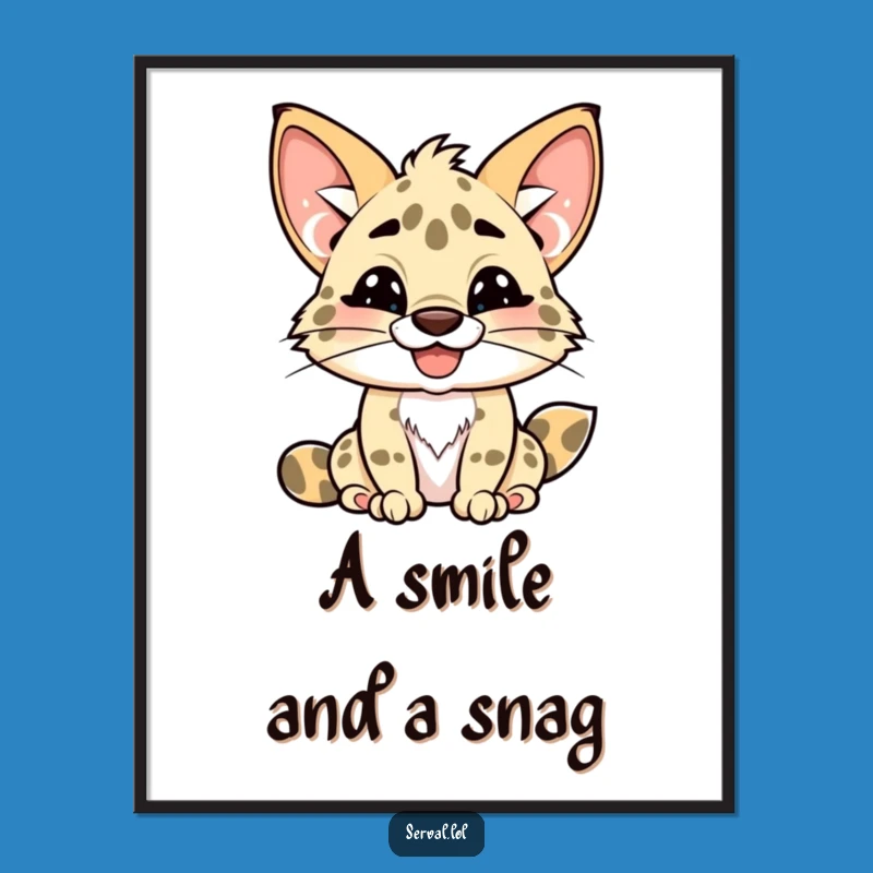 Funny Kawaii Serval Digital Art: Instant Grin-Inducing Decor