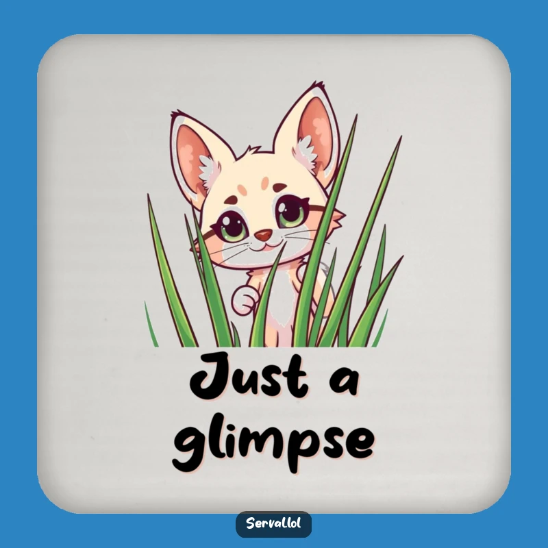 Funny Serval Peeking Coasters: Protect Surfaces with Wildly Cute Style