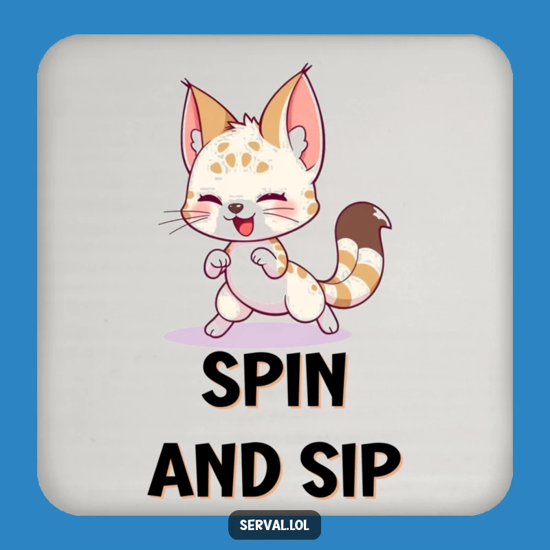 Funny Serval Tail Chase Coaster: Protect Surfaces with Silliness
