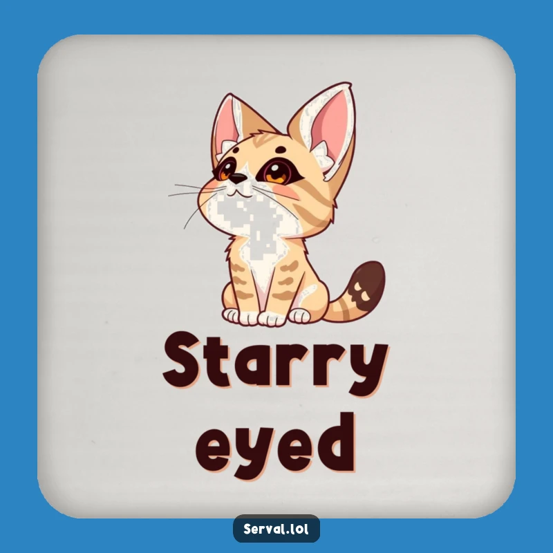 Funny Serval Wonder Coaster: Cat Expression Protector, Unique Funny Gift for Tables