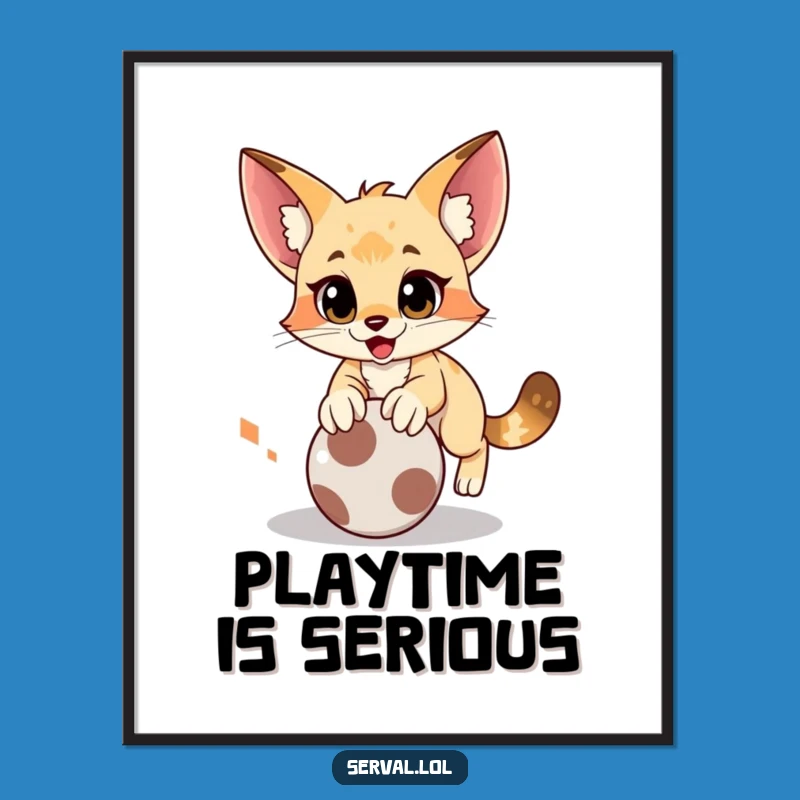 Funny Serval Pounce Poster: Add Dynamic Fun to Your Walls