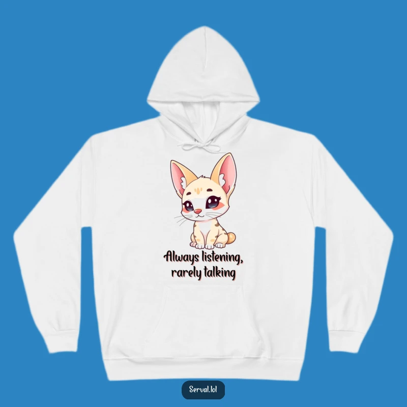 Cozy Funny Serval Ears Hoodie: Stay Warm with a Curious Cat, Ideal Funny Gift