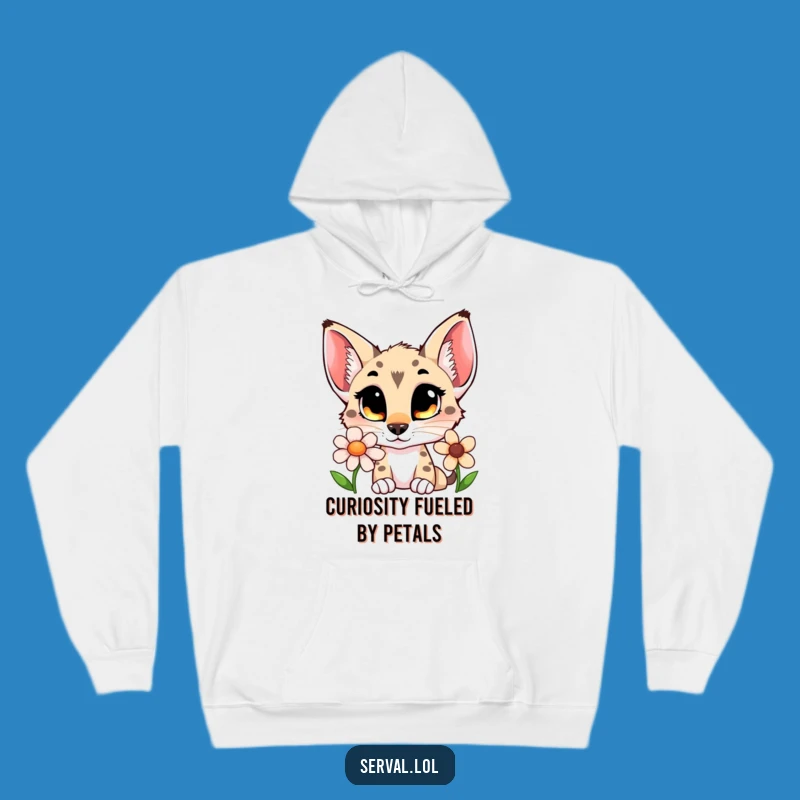 Cozy Funny Serval Flower Sniff Hoodie: Wrap Yourself in Curious Comfort