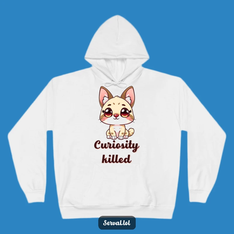 Cozy Funny Serval Hoodie: Curious Eyes, Perfect Warm Humorous Gift for Cat Fans
