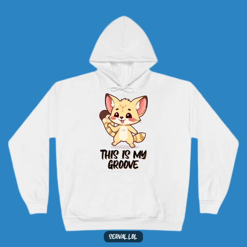 Cozy Funny Serval Hoodie: Nimble Dance, Perfect Warm Humorous Gift for Cat Lovers