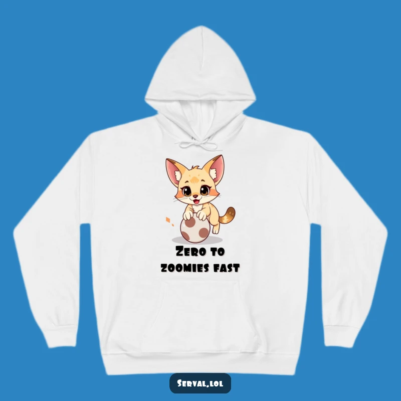 Cozy Funny Serval Pounce Hoodie: Stay Warm While Dreaming of Playtime