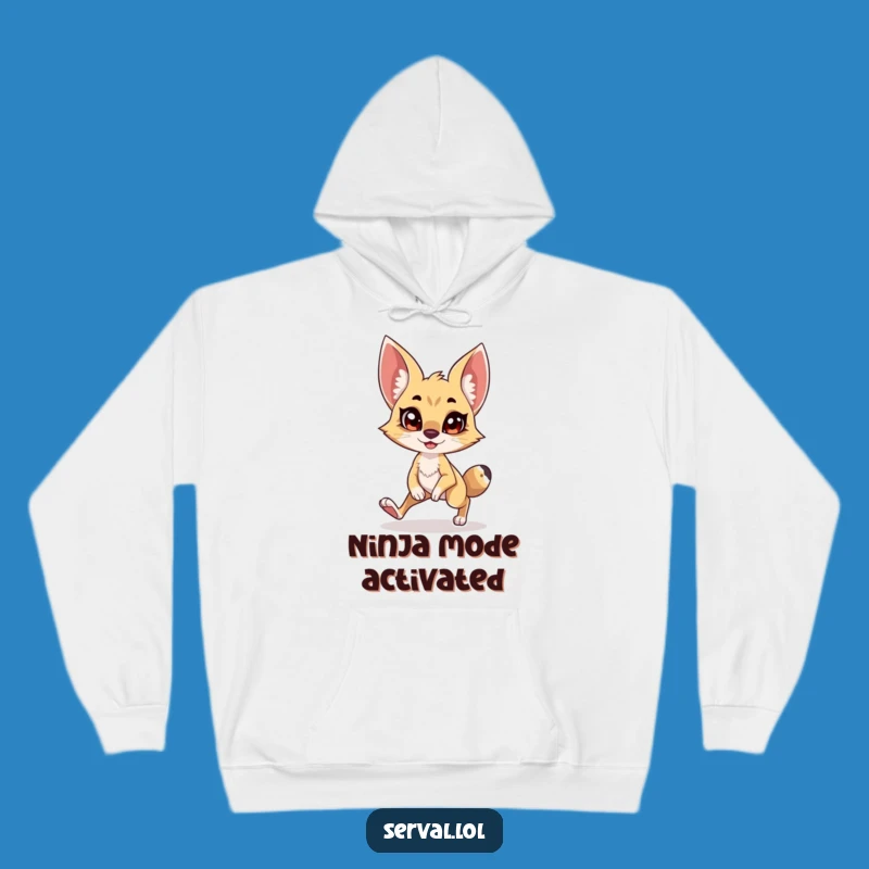 Funny Serval Stealth Hoodie: Cozy, Comical Cat Pullover, Perfect Humorous Gift