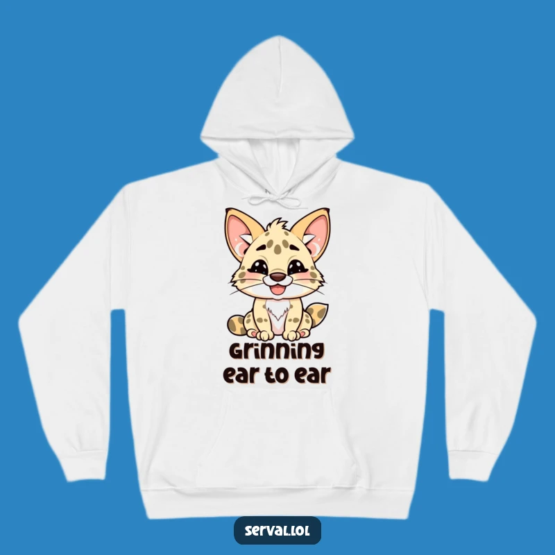 Cozy Funny Kawaii Serval Hoodie: Warm Up with a Wicked Grin