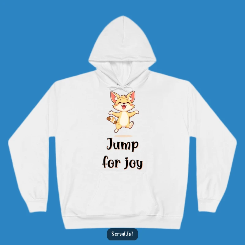 Cozy Funny Serval Hoodie: Energetic Leap, Perfect Warm Humorous Gift for Cat Lovers