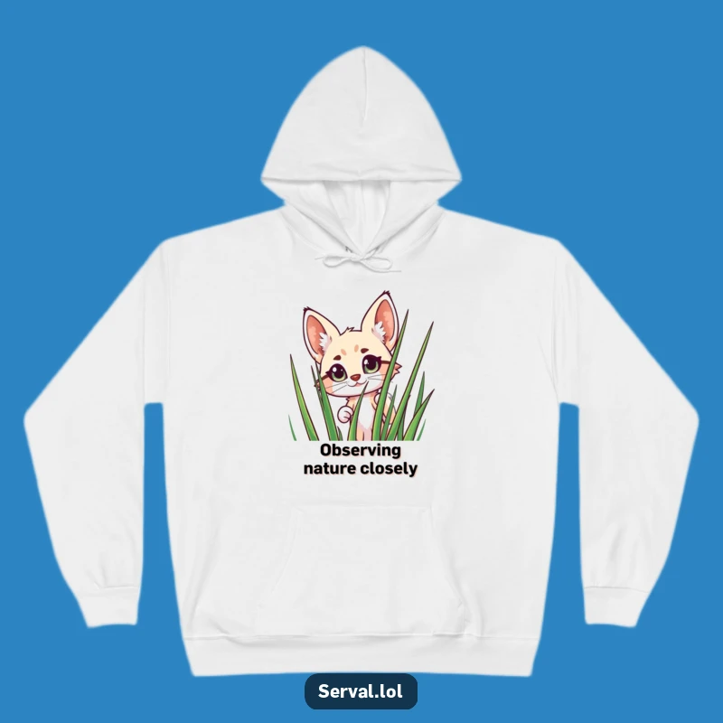 Cozy Funny Serval Peeking Hoodie: Warm & Hilarious Wild Cat Apparel