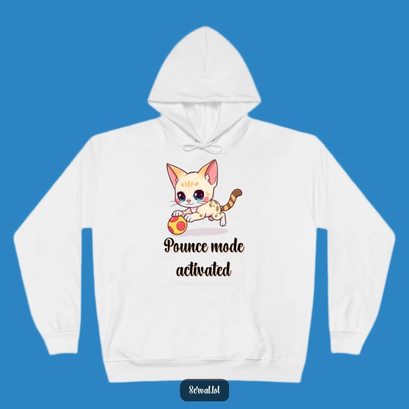 Funny Serval Pounce Hoodie: Agile Character Comfort for a Playful Gift