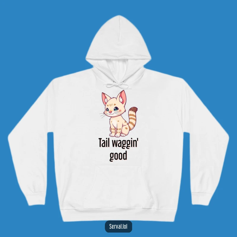 Funny Serval Tail Wiggle Hoodie - Cozy & Hilarious Cat Gift!