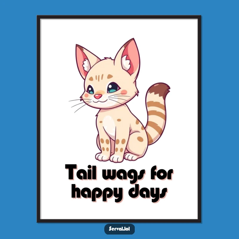 Funny Free Printable Wall Art: Wiggling Serval Poster, Hilarious Downloadable Decor!