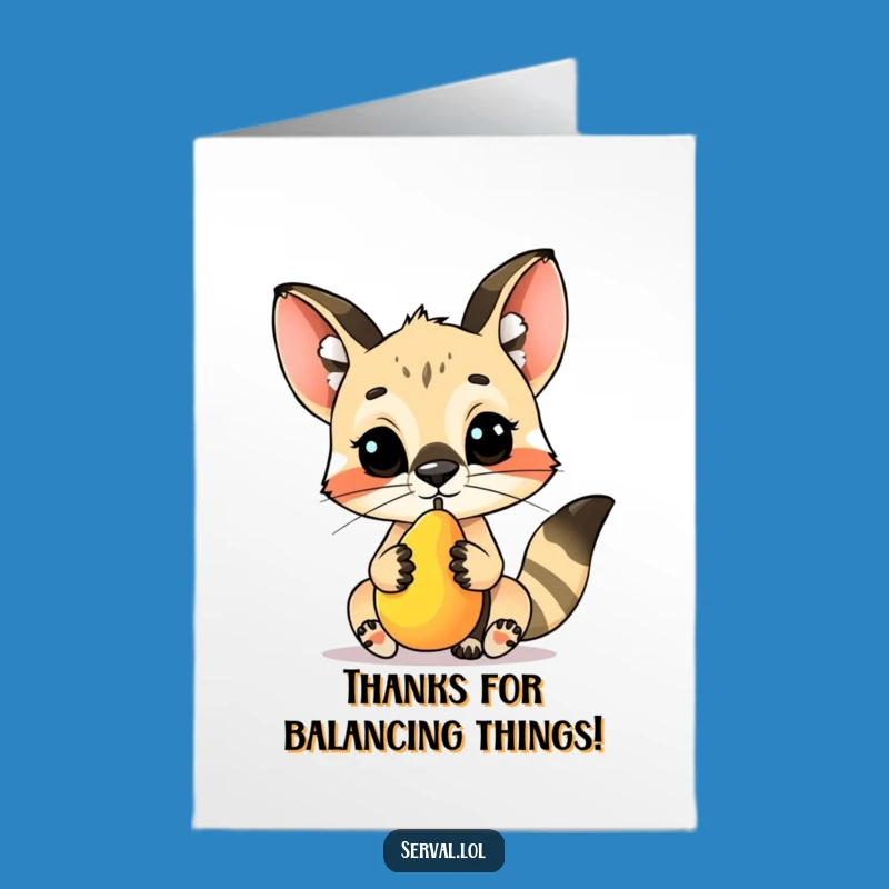 Free Printable Thank You Serval Card: Fruit Nose Balance, A Thank You Trick