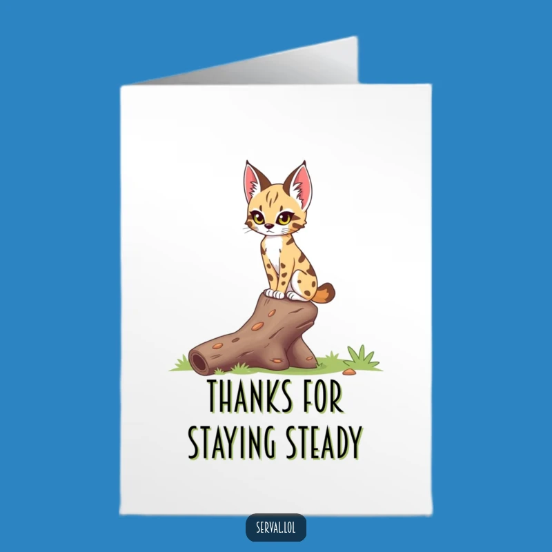 Free Printable Thank You Card: Focused Serval Log, Graceful Downloadable Thanks