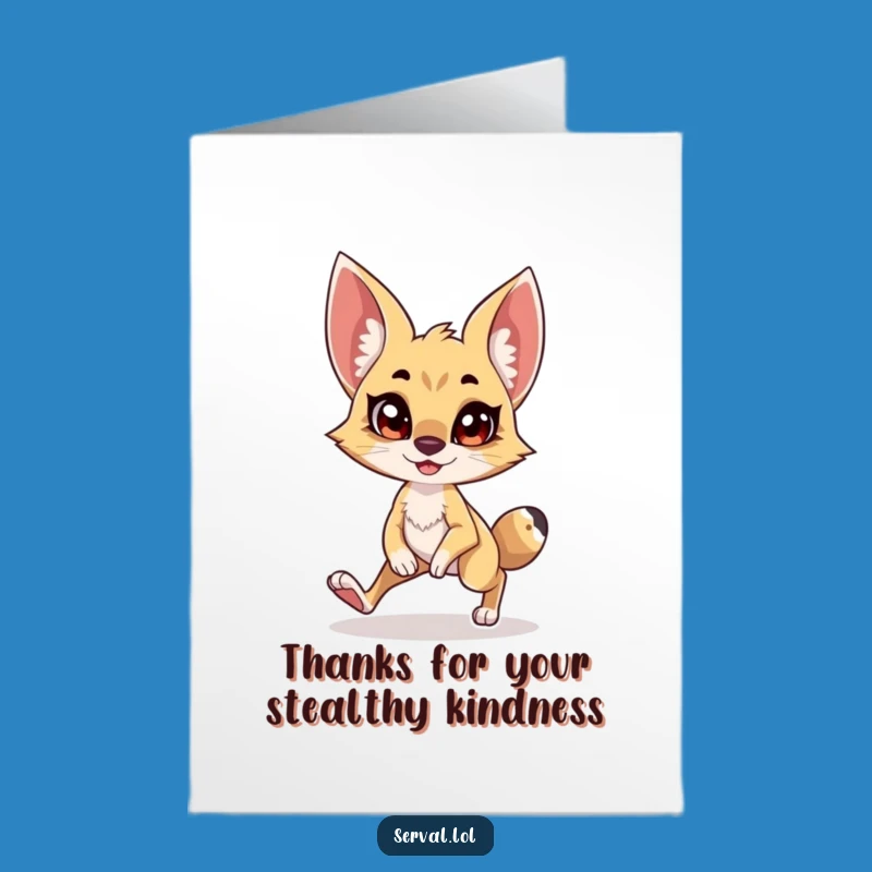 Free Printable Serval Thank You Card - Hilarious Downloadable Gratitude