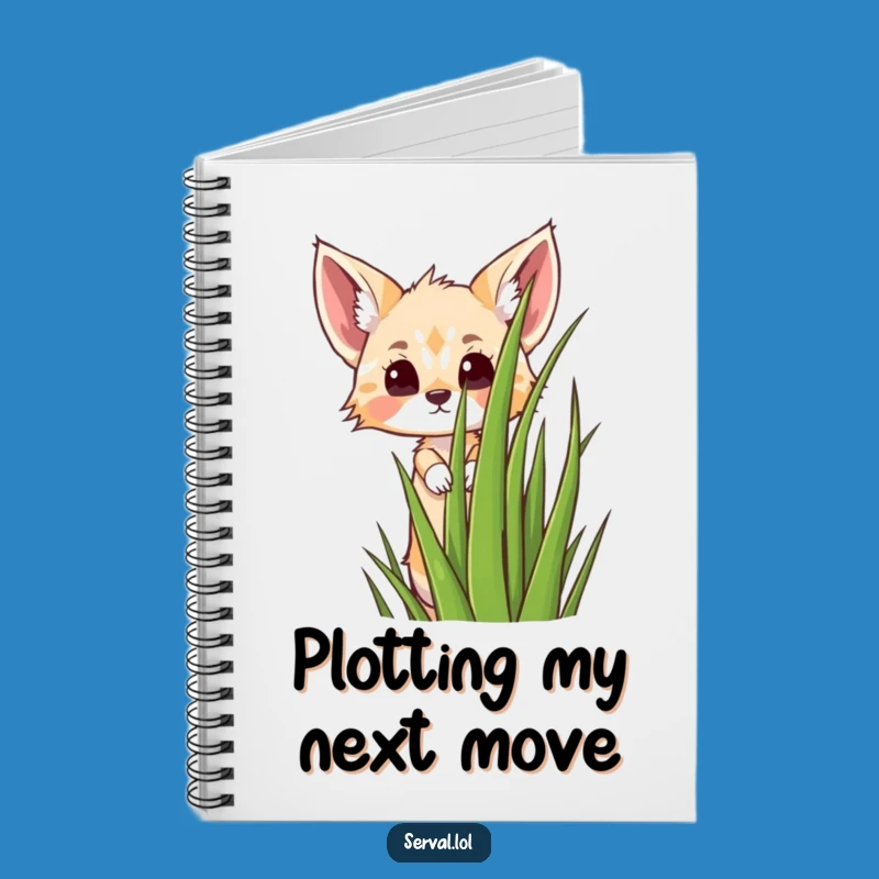 Funny Kawaii Serval Peeking Notebook - Jot Down Notes with Humor