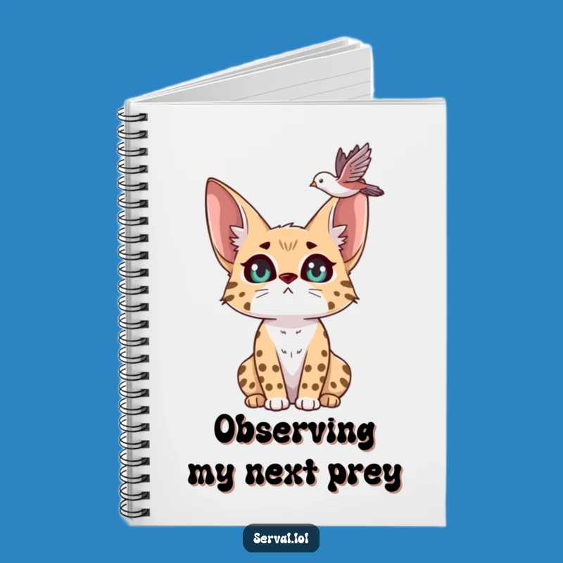 Funny Serval Bird Watching Notebook: Jot Down Observations, Perfect Funny Gift for Note-Takers