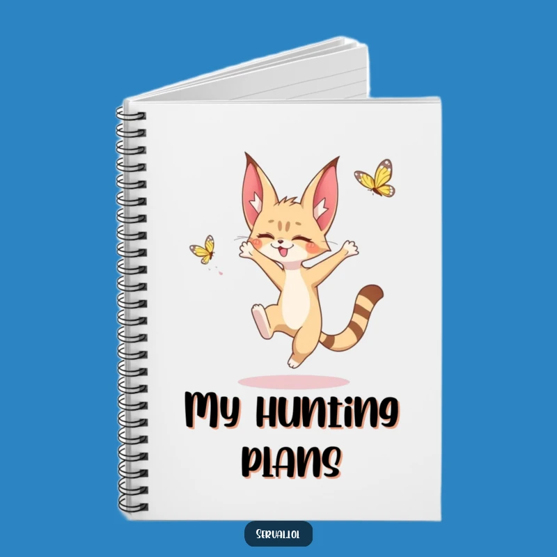 Funny Serval Butterfly Notebook: Jot Down Ideas with Kawaii Charm