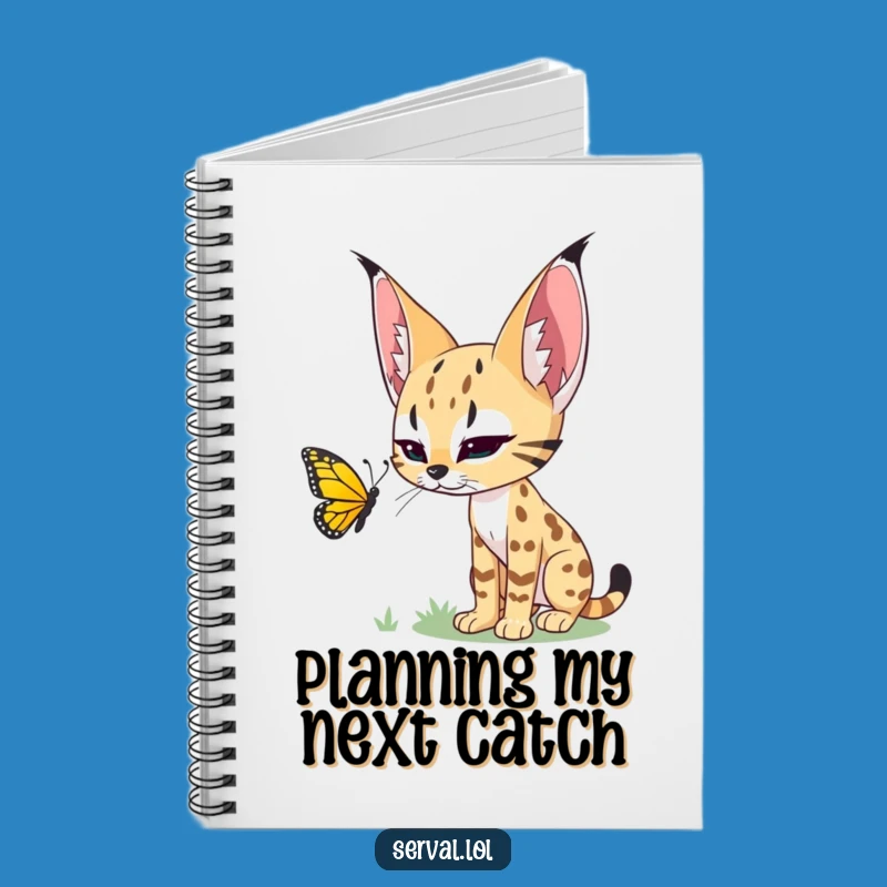 Funny Serval Butterfly Stalker Notebook - Hilarious Journal for Cat Lovers!