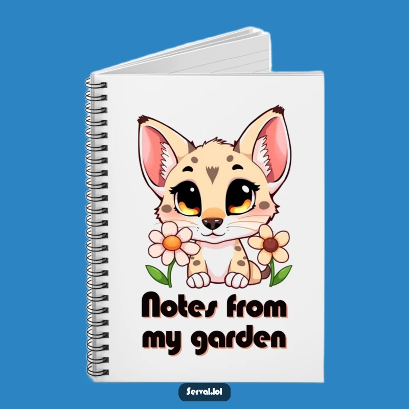 Funny Serval Flower Sniff Notebook: Jot Down Ideas with Curious Elegance