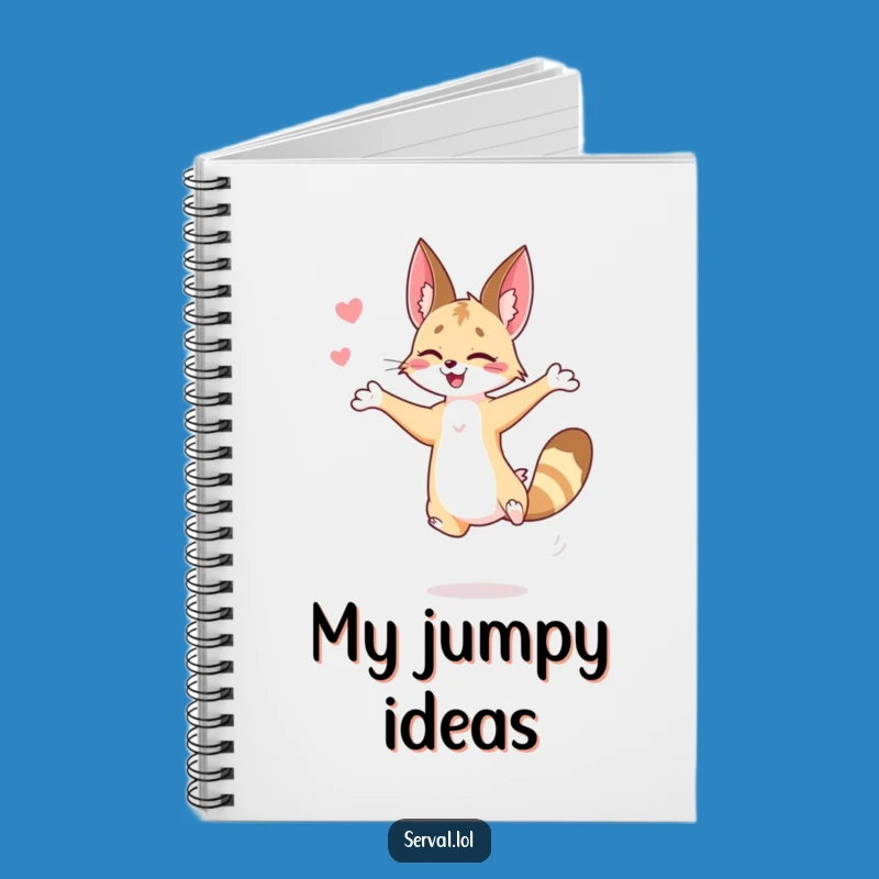 Funny Serval Jump Notebook: Capture Ideas with Feline Agility