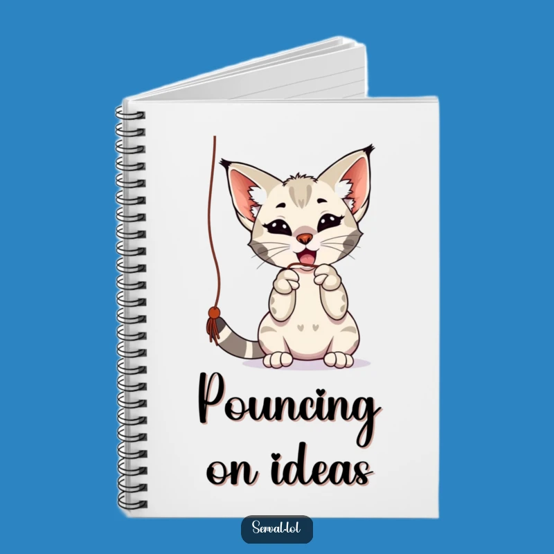 Funny Serval Play Notebook: Jot Down Ideas With A Wild Cat’s Hilarious String Game Gift