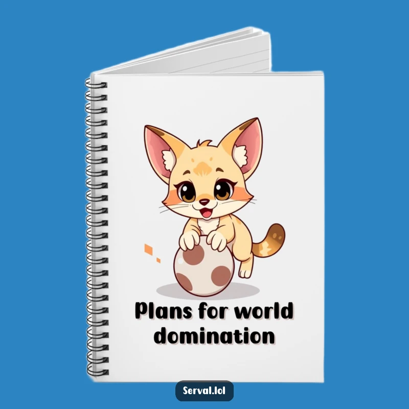 Funny Serval Pounce Notebook: Capture Your Ideas with Playful Flair