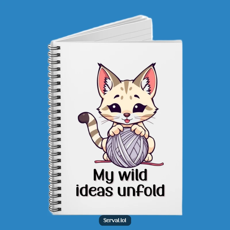 Funny Serval Pounce Notebook: Jot Down Notes with a Playful Cat, Perfect Funny Gift
