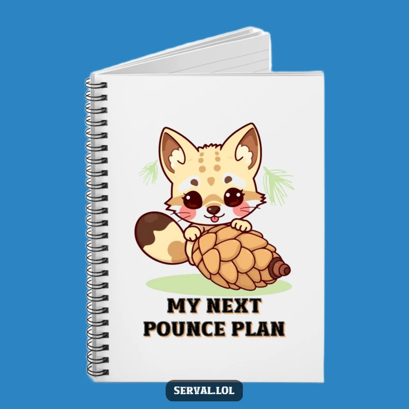 Funny Serval Pouncing Notebook: Jot Down Ideas with Wildly Hilarious Flair