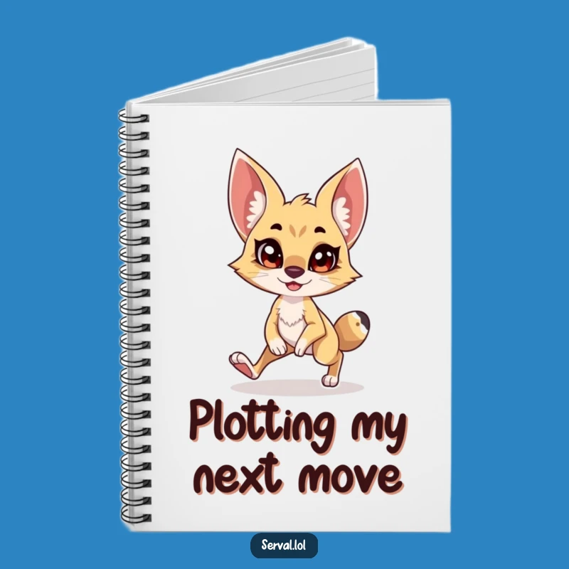 Funny Serval Tiptoe Notebook: Comical Stealthy Cat Journal, Hilarious Gift for Writers