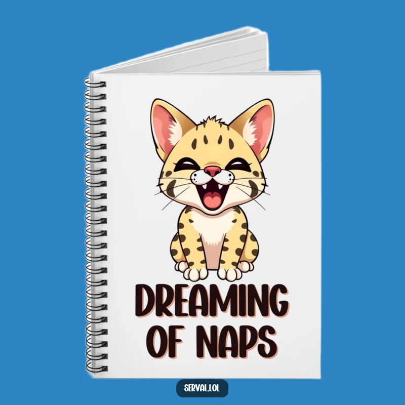 Funny Serval Yawn Notebook: Lined Tiny Teeth Cat Journal, Great Funny Gift for Writers